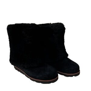 UGG MAYLIN BLACK SUEDE SHEEPSKIN BOOTS SIZE 6